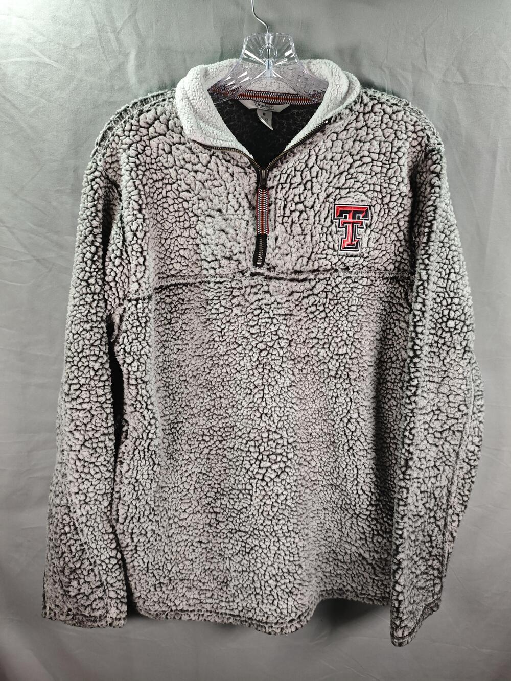 Texas Tech Red Raiders Pullover Sweater Womens Small Gray Sherpa Fleece NCAA